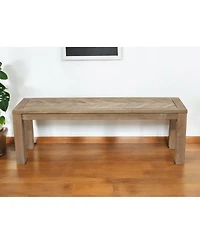 Distressed Solid Wood Dining Bench for Home Dining Room or Kitchen Seating