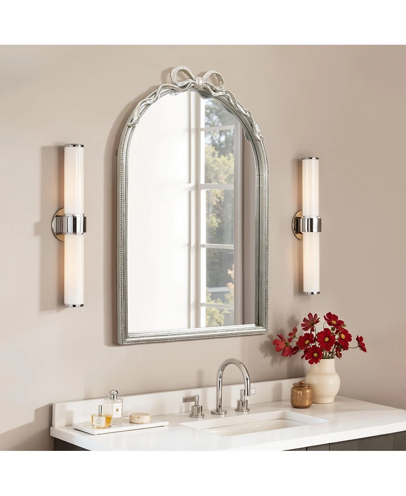 LuxenHome Ribbon Resin Frame Arch Rectangle Accent Wall Mirror