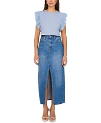 Vince Camuto Women's Cotton Eyelet-Lace Trim Tank Top