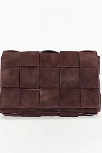 Women's Woven Suede Shoulder Bag