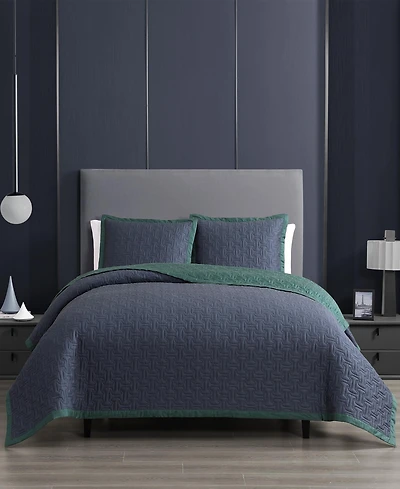 Bebejan 100% Cotton Sateen 3 Piece Textured Quilted Queen Size Coverlet Set
