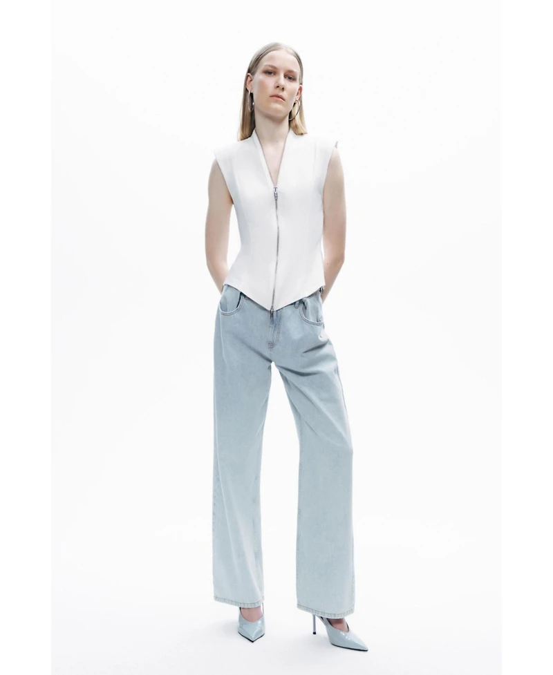 Nocturne Women's Zipper Design Blouse