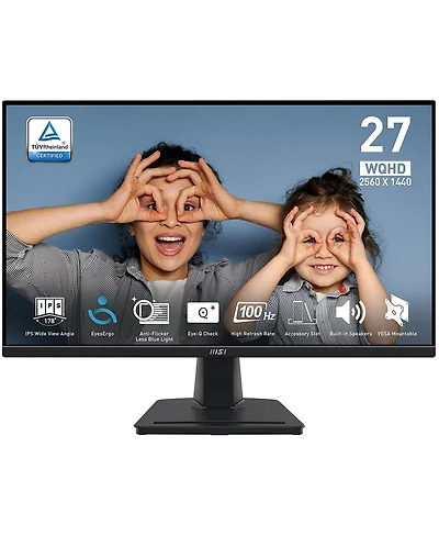 Msi Pro MP275Q 27" 16:9 Wqhd 100Hz Ips Led Hdr Monitor, Matte Black
