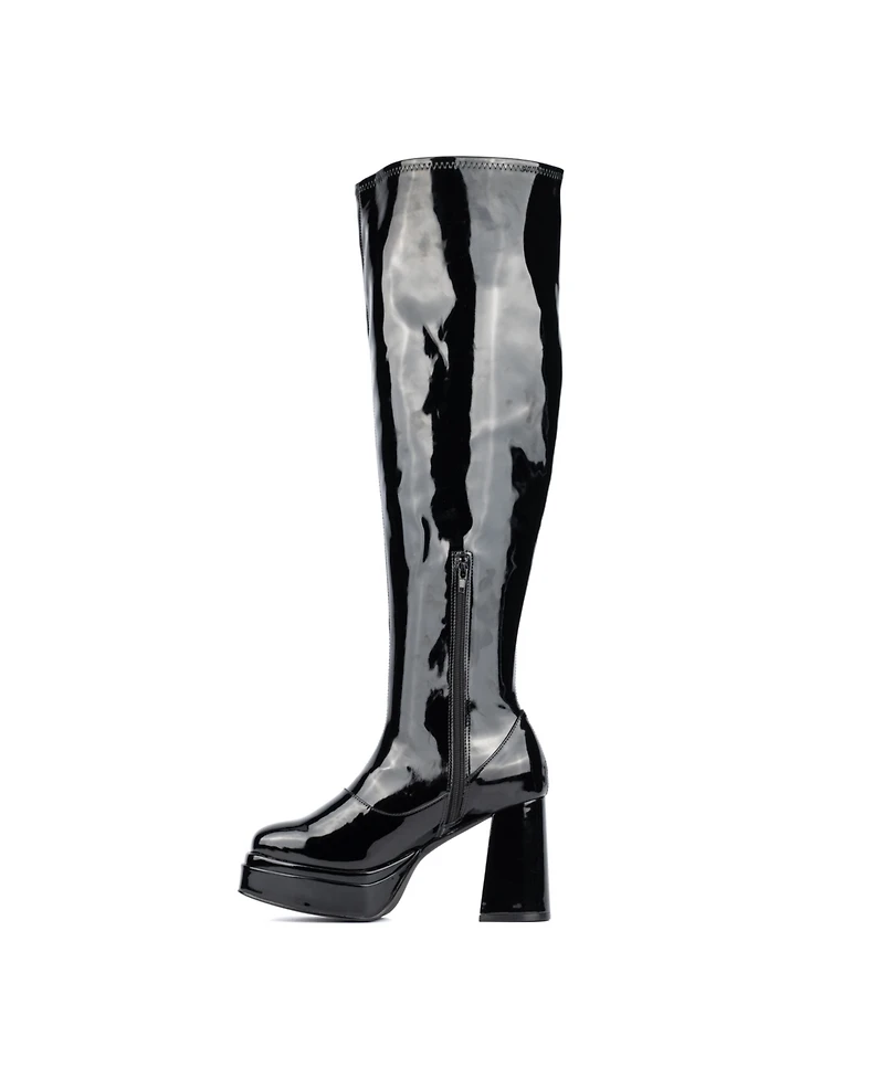Fashion To Figure Women's Manica Thigh High Platform Boot- Wide Width