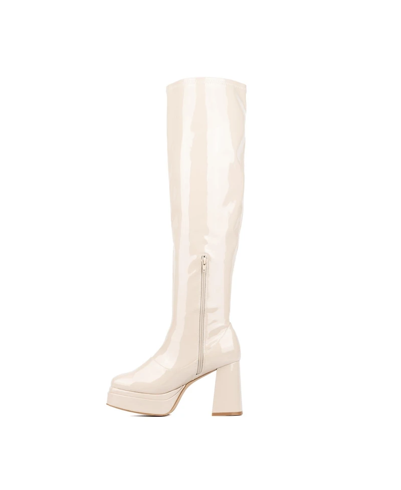 Fashion To Figure Women's Manica Thigh High Platform Boot- Wide Width