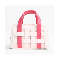 Haute Sauce Women's The Weave Camera Mini Sling Bag - Fuchsia Pink & Ivory White