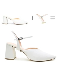 Alterre Women's Amal White Customizable Bridal V Mule