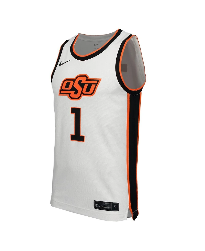 Nike Men's 1 White Oklahoma State Cowboys Replica Basketball Jersey