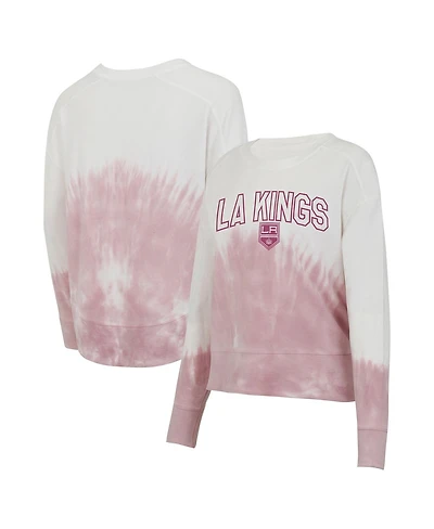 Concepts Sport Women's Pink/White Los Angeles Kings Orchard Tie-Dye Long Sleeve T-Shirt
