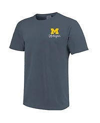 Image One Women's Navy Michigan Wolverines Comfort Colors Campus Scene Drawing Script T-Shirt