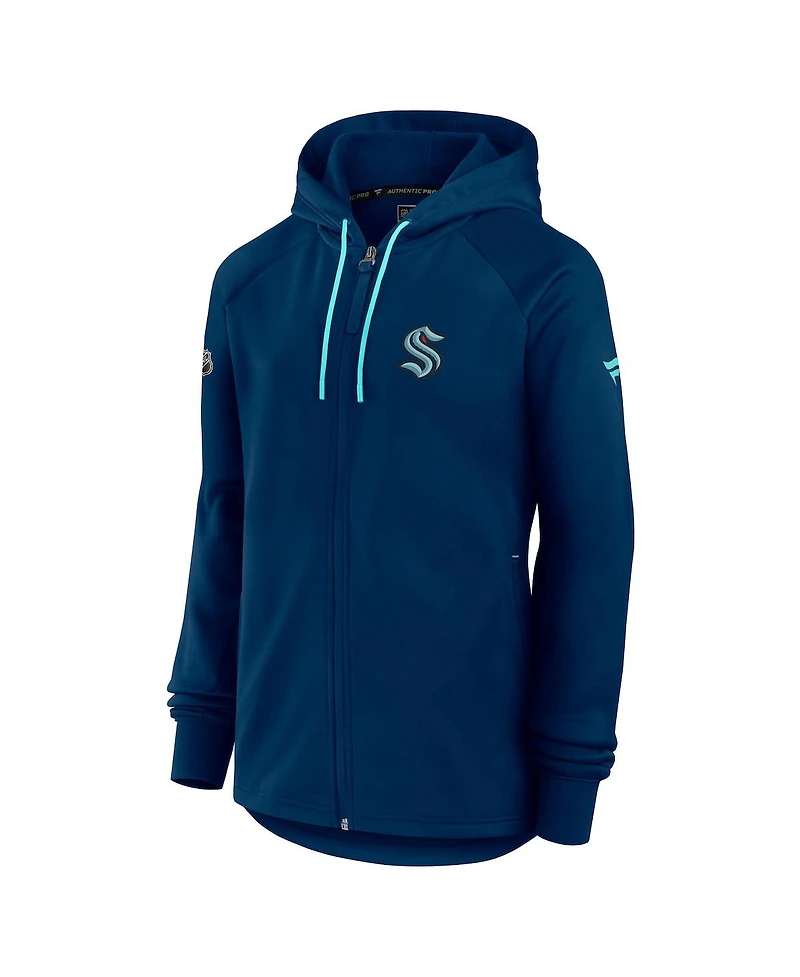 Fanatics Women's Deep Sea Blue Seattle Kraken Authentic Pro Rink Fleece Full-Zip Jacket