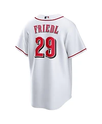 Nike Men's Tj Friedl White Cincinnati Reds Home Replica Jersey