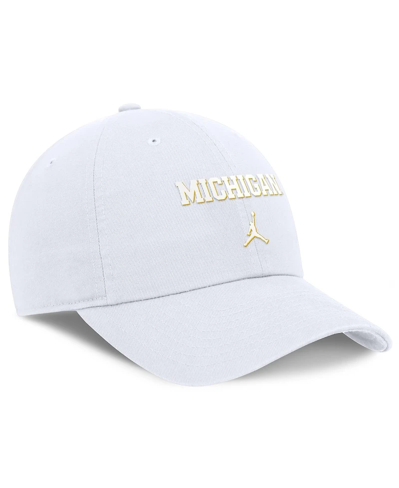 Jordan Men's White Michigan Wolverines Club Swoosh Performance Adjustable Hat