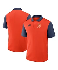 Nike Men's Orange/Navy Detroit Tigers Cooperstown Collection Color Block Victory Performance Polo Shirt