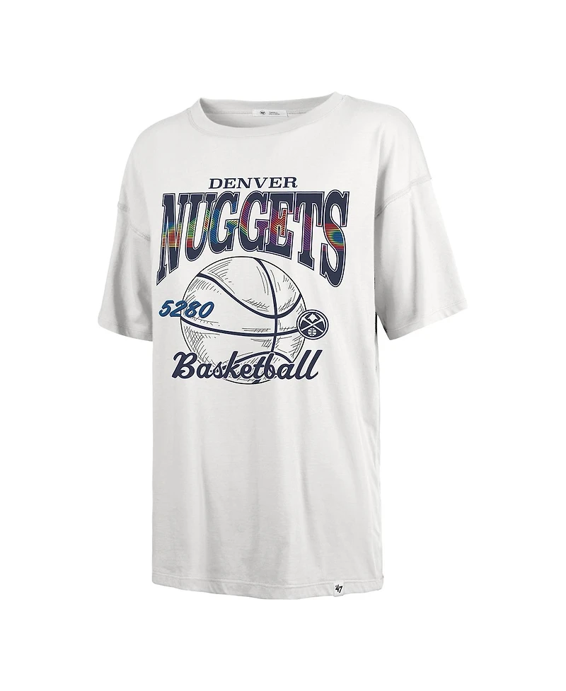 '47 Brand Women's White Denver Nuggets City Edition Down Court Sadie T-Shirt