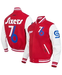 Pro Standard Men's Red Philadelphia 76ers 2024/25 City Edition Wool Varsity Full-Zip Jacket