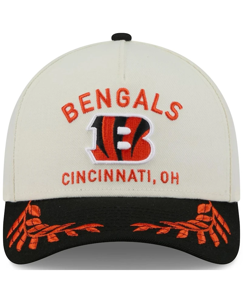 New Era Men's Cream/Black Cincinnati Bengals 2025 Nfl Draft 9FORTY A-Frame M-Crown Adjustable Hat