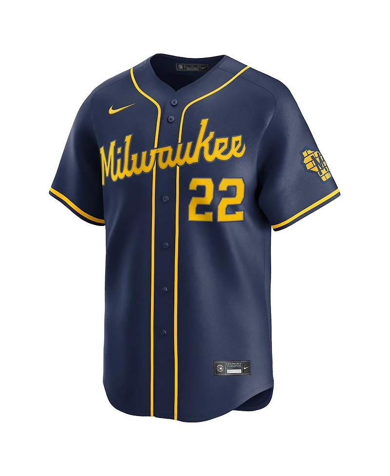 Nike Men's Christian Yelich Navy Milwaukee Brewers Alternate Limited Jersey