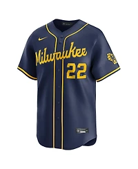 Nike Men's Christian Yelich Navy Milwaukee Brewers Alternate Limited Jersey