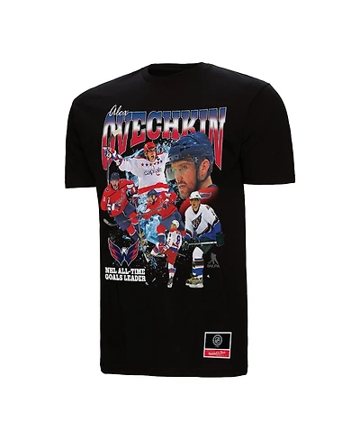 Mitchell & Ness Men's Alexander Ovechkin Black Washington Capitals Nhl All-Time Leading Goal Scorer Graphic T-Shirt
