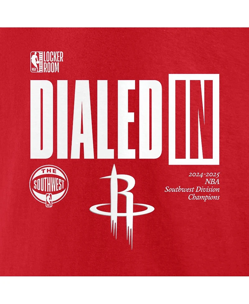 Fanatics Men's Athletic Red Houston Rockets 2025 Southwest Division Champions Locker Room T-Shirt