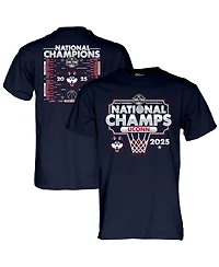 Blue 84 Big Boys and Girls Navy UConn Huskies 2025 Ncaa Women's Basketball National Champions Bracket T-Shirt