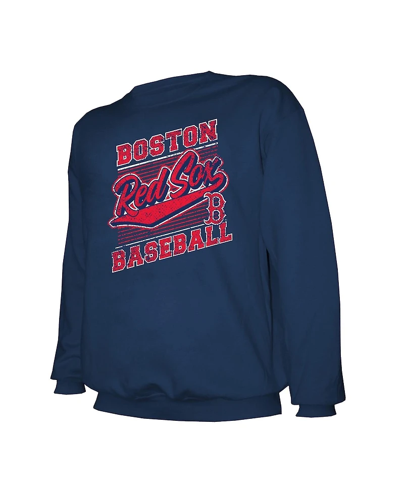 Stitches Men's Navy Boston Red Sox Lightweight Crew Sweatshirt
