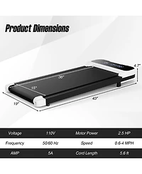 2.5HP Under Desk Treadmill with Remote Control and 3 Countdown Modes