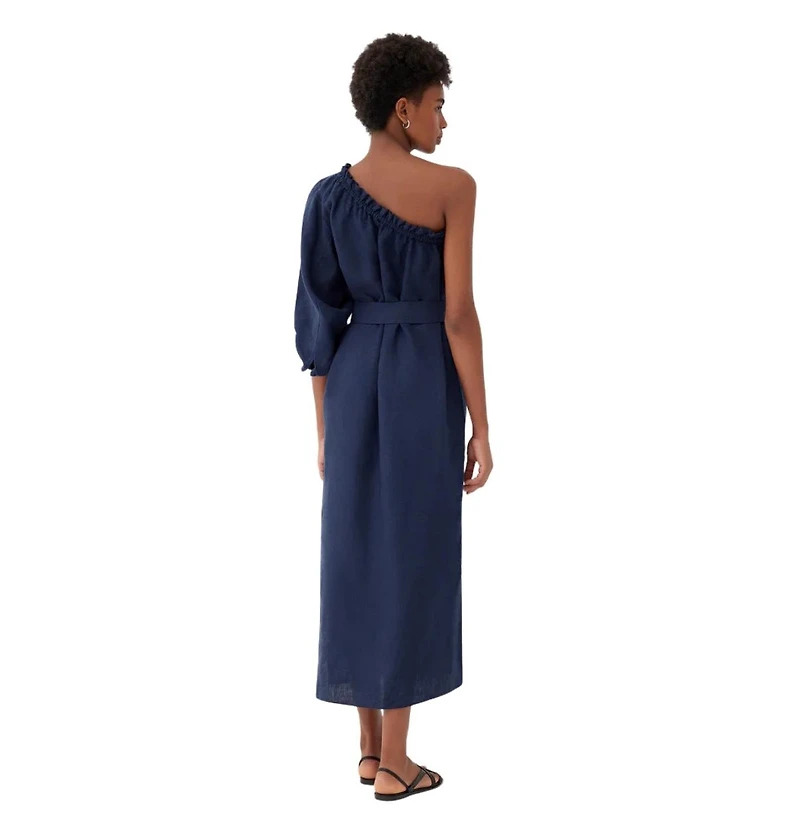 Labeca London Women's Sardinia Linen One Shoulder Dress
