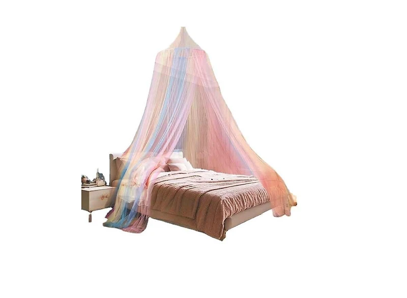 Kate Aurora Breathable Juvi Princess Rainbow Color Hanging Dome Canopy Tent Curtain Drape