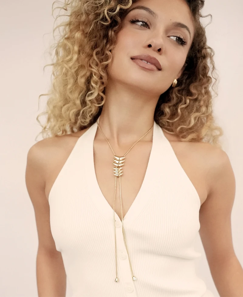 Ettika Metal Moderna Bolo Necklace