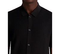 Karl Lagerfeld Paris Men's Knit Cardigan Polo Shirt