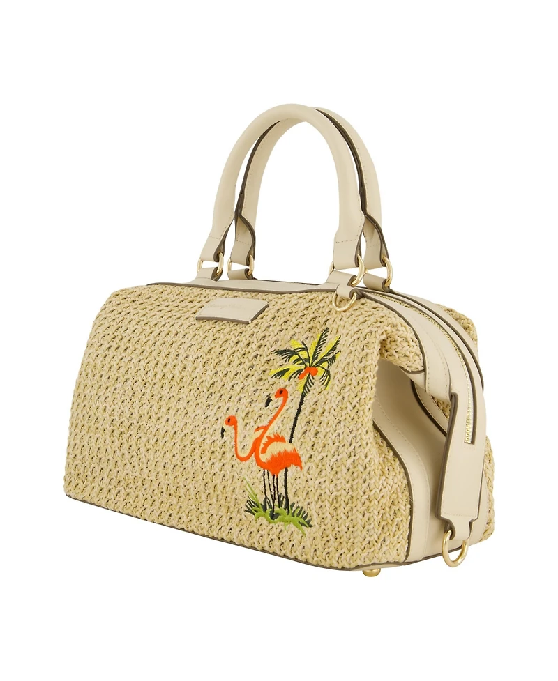 Tommy Bahama Flamingo Embroidery Satchel
