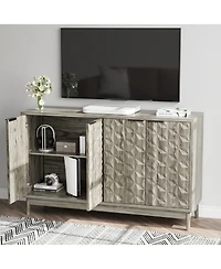 Streamdale Modern Grey Buffet Cabinet with 4 Doors