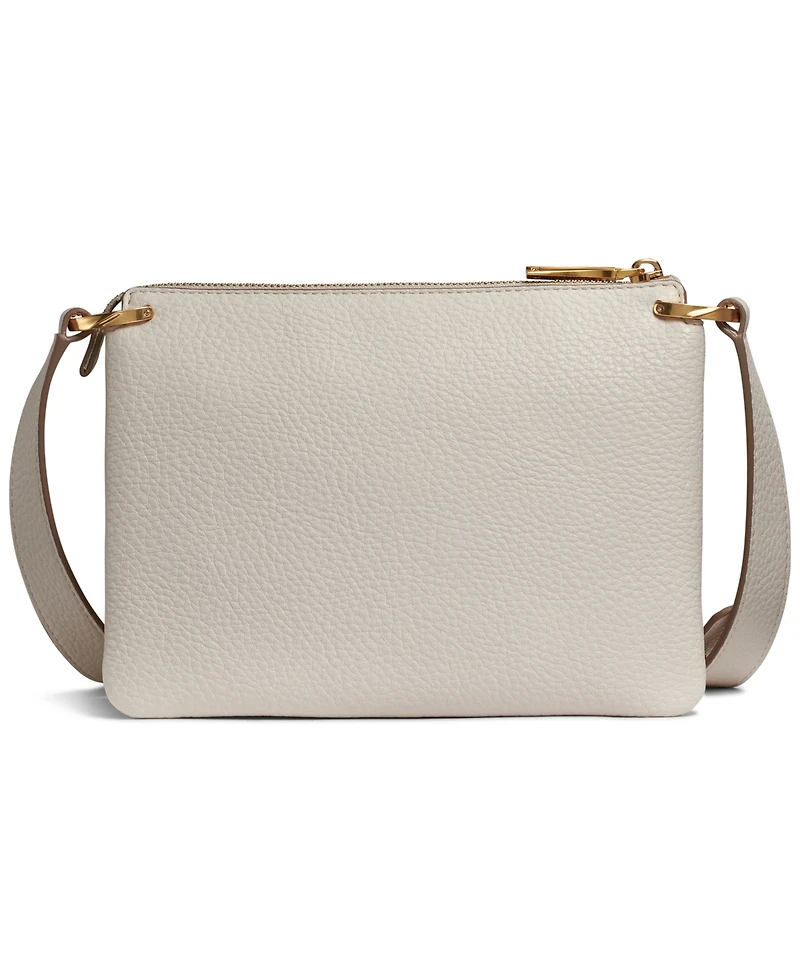 Donna Karan New York Glenwood Zippered Leather Crossbody with Tassel Detail