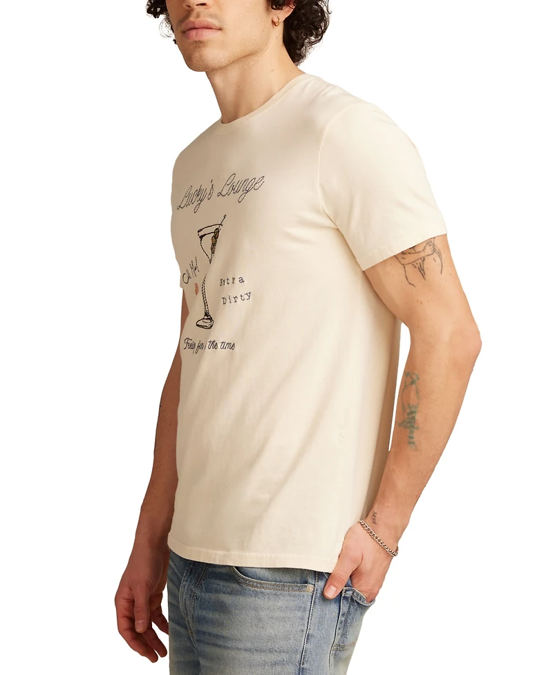 Lucky Brand Men's Cocktail Short Sleeve Crewneck Graphic T-Shirt