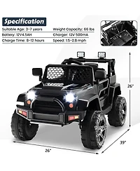 12V Kids Ride On Truck with Remote Control and Headlights