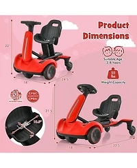 6V Kids Ride on Drift Car with 360° Spin and 2 Adjustable Heights