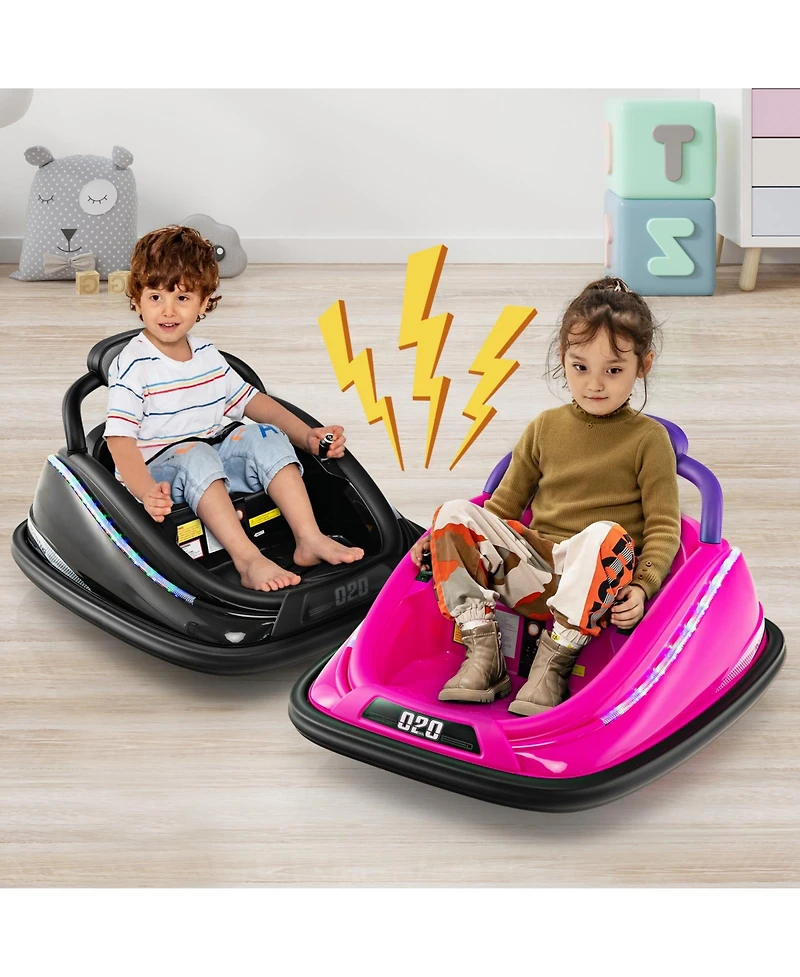12V Kids Bumper Car Ride on Toy with Remote Control and 360 Degree Spin Rotation