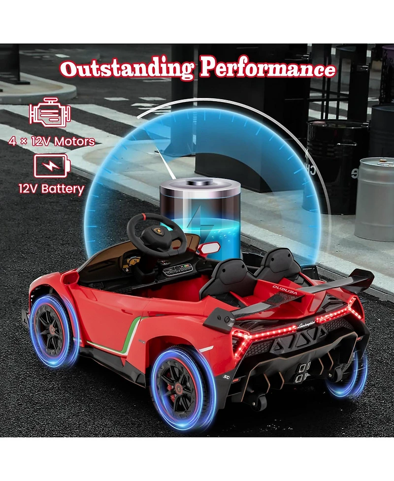 12V Licensed Lamborghini 4WD Kids Ride-on Sports Car with 2.4G Remote