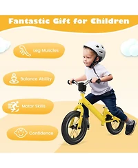 12 Inch Toddler Balance Bike with Height Adjustable Handlebar and Seat