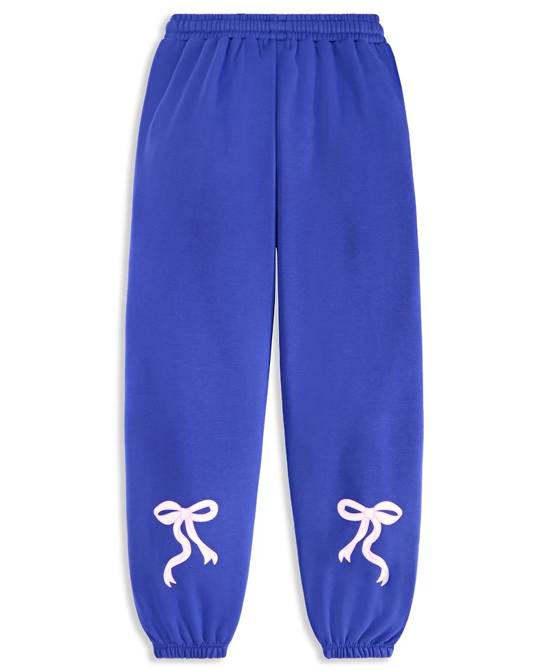 With Jules Big Girls Bow-Graphic Jogger Sweatpants