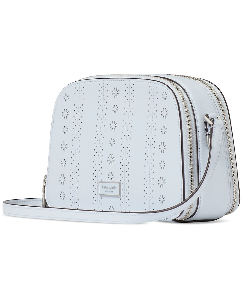 Kate Spade New York Serena Pointelle Double-Zip Dome Leather Crossbody