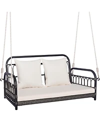 2-Person Outdoor Hanging Chair with Ropes