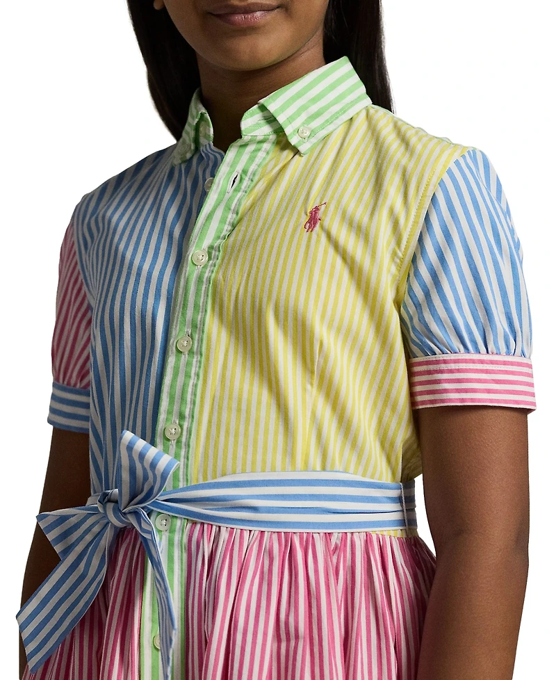Polo Ralph Lauren Big Girls Striped Cotton Fun Shirtdress