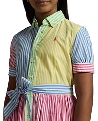 Polo Ralph Lauren Big Girls Striped Cotton Fun Shirtdress