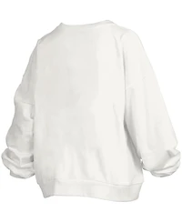 Pressbox Women's White Florida Gators 2025 Ncaa Men's Basketball National Champions Trilogy Janice Oversized Fleece Pullover Sweatshirt
