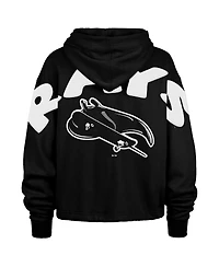 '47 Brand Women's Black Tampa Bay Rays City Connect Venice Cropped Pullover Hoodie