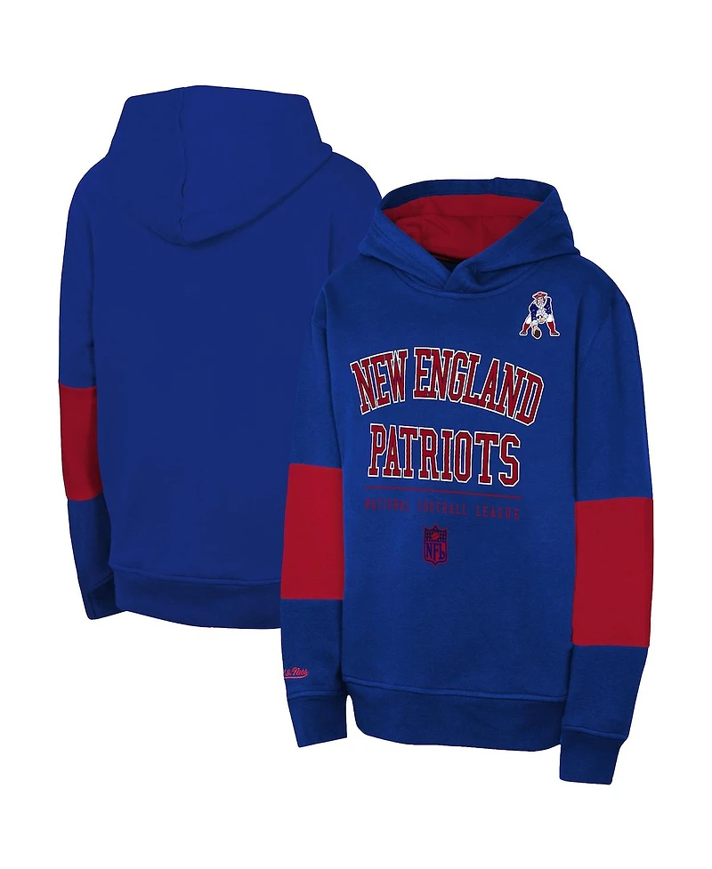 Mitchell & Ness Big Boys and Girls Navy New England Patriots Retro Fleece Pullover Hoodie