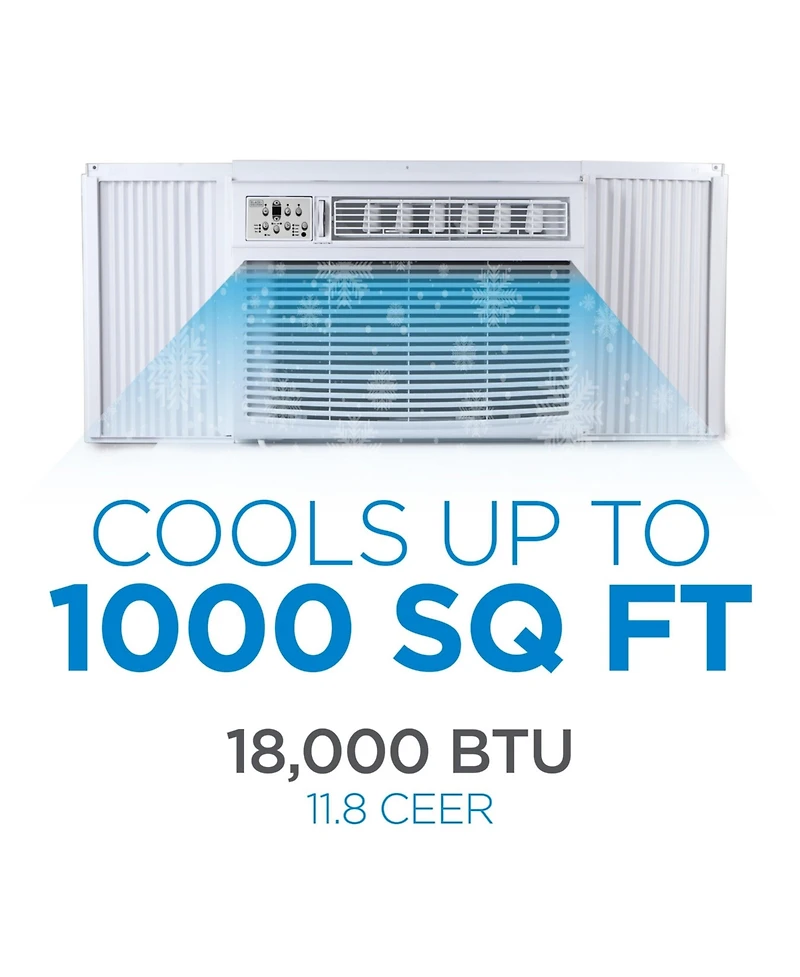 Black+Decker Window or Through The Wall Air Conditioner 18000 Btu, Ac Window Unit Cools Up to 1000 Square Feet, Window Ac Unit with Remote Control, 3